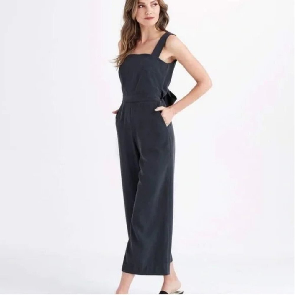 Vetta Apron Jumpsuit in Washed Black 8